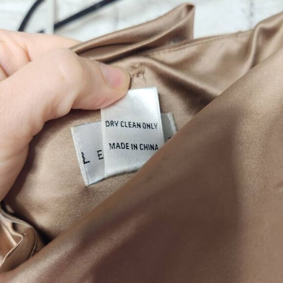 Bill Levkoff Womens Brown Gold Strapless Pleated Satin A-Line Mini Dress Size 6 - Picture 14 of 14